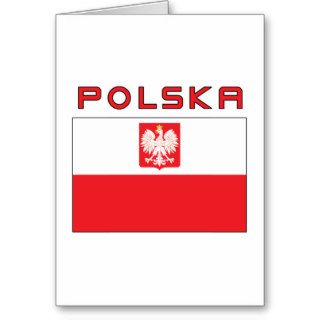 Polish Falcon Flag With Polska Cards