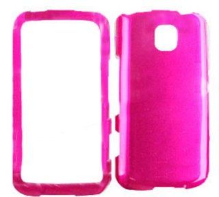 ACCESSORY HARD FACEPLATE CASE COVER FOR LG OPTIMUS M / OPTIMUS C MS 690 CRYSTAL SOLID HOT PINK Cell Phones & Accessories