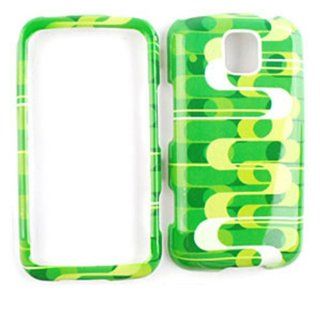 ACCESSORY FACEPLATE CASE FOR LG OPTIMUS M / OPTIMUS C MS 690 GREEN WHITE S ON GREEN Cell Phones & Accessories