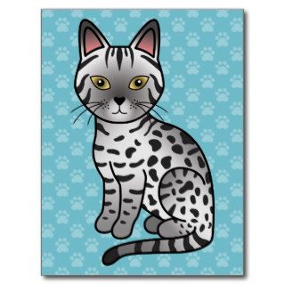 Ebony Silver Ocicat Cat Postcard