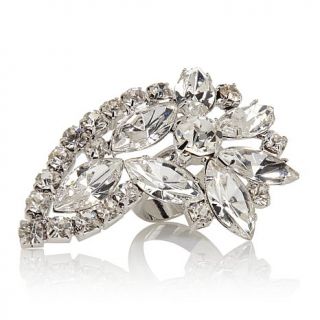 Margaret Rowe L.A. Paisley Design Clear Crystal Silvertone Ring