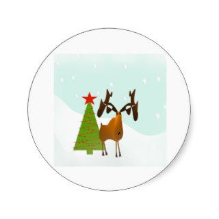 Christmas Moose Stickers