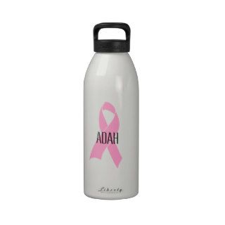 Adah breast cancer pink ribbon reusable water bottle