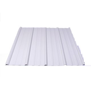 Fabral 96 in x 37.75 in 29 Gauge White Ribbed Steel Roof Panel