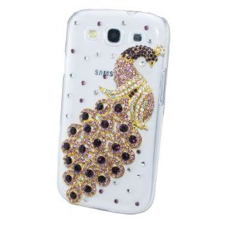 New Lila Peacock Hand Made Crystal Diamand Design Bling Hard Case Cover Rhinestone FOR SAMSUNG GALAXY S3 I9300 SIII Cell Phones & Accessories