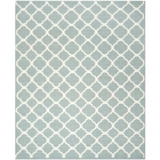 Safavieh Hand woven Moroccan Dhurries Blue/ Ivory Wool Rug (10 X 14)