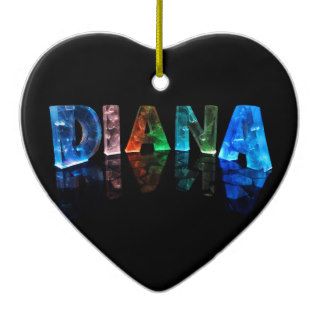 The Name Diana in 3D Lights (Photograph) Christmas Ornaments