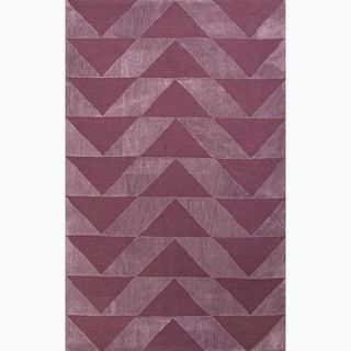 Hand made Purple Polyester Textured Rug (2x3)