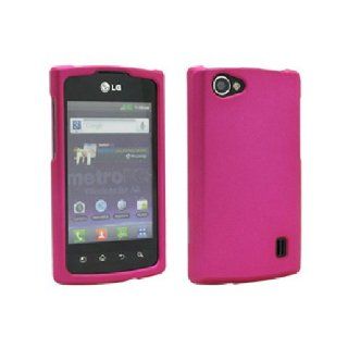Pink Hard Snap On Cover Case for LG Optimus M+ MS695 Cell Phones & Accessories