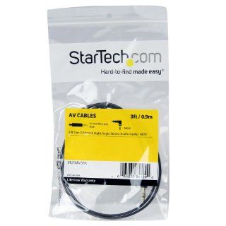 StarTech MU3MMSRA 3 feet Slim 3.5mm to Right Angle Stereo Audio Cable   M/M Electronics