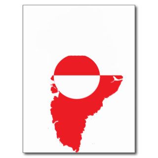 Greenland flag map post cards