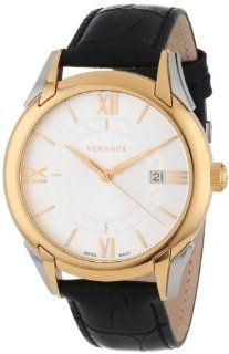 Versace Men's VFI020013 "Apollo" Rose Gold Ion Plated Stainless Steel Casual Watch with Leather Band Watches