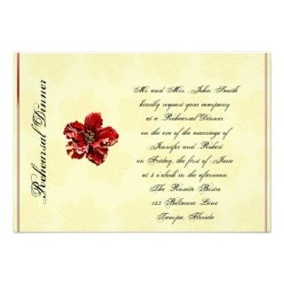 Red Hibiscus Wedding Rehearsal Dinner Personalized Announcement