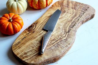 personalised wooden serving/chopping board by the rustic dish