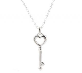 Sterling Key Heart Pendant with 24 Chain —