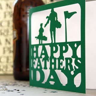 father's day golf card by whole in the middle