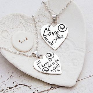 silver personalised heart necklace by indivijewels