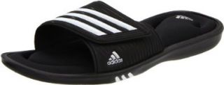 adidas Women's Adislide Sport FF Sandal, Black/White/Metallic Silver, 11 M US Shoes