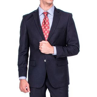 Mens Modern Fit Black Tonal Striped 2 button Suit