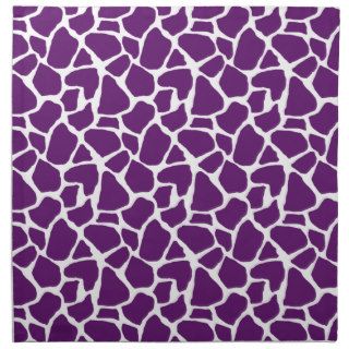 Dark Purple Giraffe Pattern Printed Napkin
