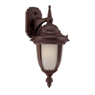 Monterey Energy Star Collection Wall mount 1 light Outdoor Burled walnut Light Fixture With Glass Shade