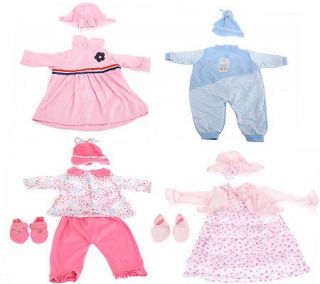 Lissi Set of 4 18 Baby Doll Outfits w/ Matching Hats —