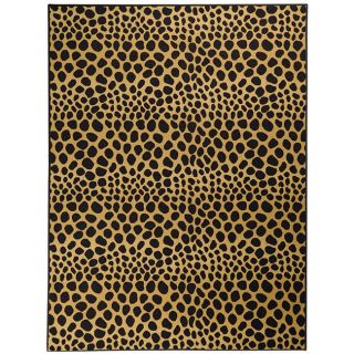 Black/ Beige Animal Print Leopard Design Non skid Area Rug (33 X 5)