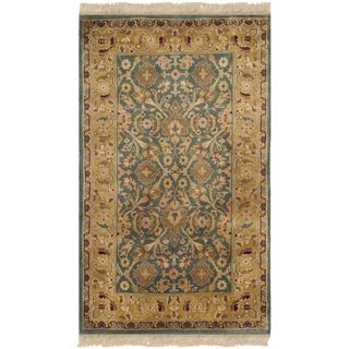 Safavieh Hand knotted Dynasty Green/ Ivory Wool Rug (3 X 5)