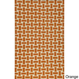 Mersa Bricks Flat Weave Wool Dhurry Rug (5 X 8)