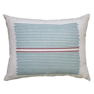 Balanced Design Hand Printed Louis Stripe Pillow LLOU Color Blue / Red Stripe