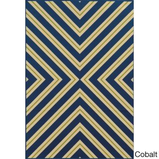 Style Haven Indoor/ Outdoor Geometric Polypropylene Rug (86 X 13) Blue Size 86 x 13