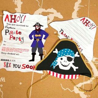 pirate invitation and thank you card set by posh totty designs interiors
