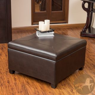 Christopher Knight Home Sandra Brown Leather Storage Ottoman