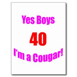 40 Cougar Birthday Postcards