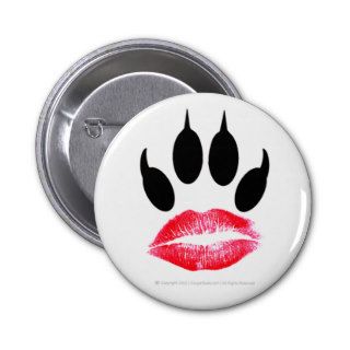Official Cougar Lipstick Pawprint I.D. Button