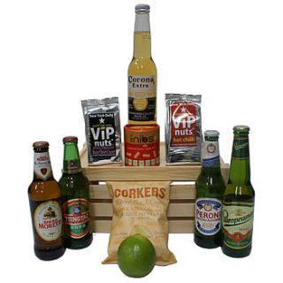 lager and snacks of the world hamper by diverse hampers