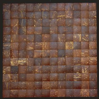 Square Coffee Brown Convex Coconut Wall Tile