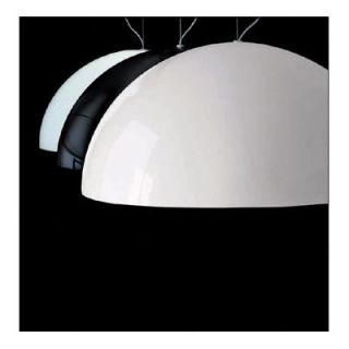 Oluce Sonora Suspension Lamp in Black/Painted White Sonora 490 BC