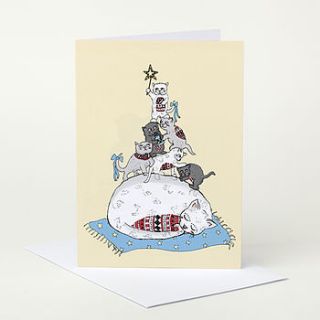 cat family christmas card by sophie parker