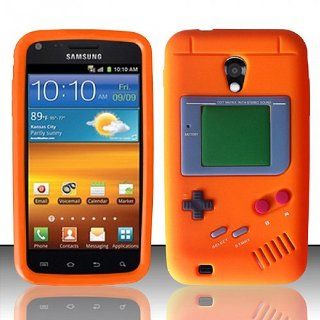 Orange Flex Soft Silicone Gel Skin Gameboy Cover Case for Samsung Galaxy S2 S II Sprint Boost Virgin SPH D710 Epic Touch 4G Cell Phones & Accessories