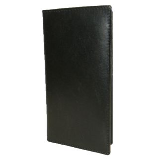 Hollywood Tag Black Leather Checkbook Wallet