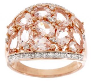 3.00 ct tw Morganite & 1/7ct tw Diamond Domed Ring, 14K —