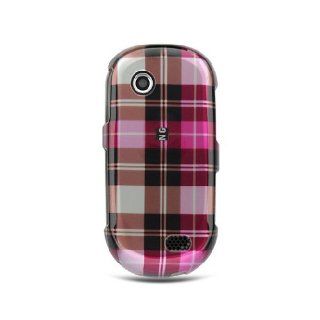 Hot Pink Plaid Hard Cover Case for Samsung Sunburst SGH A697 Cell Phones & Accessories