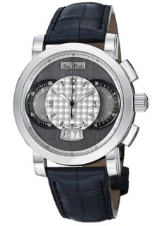 Paul Picot P0334 2Q.SG.A32  Watches,Mens Chronograph Grey Dial Grey Leather, Casual Paul Picot Automatic Watches