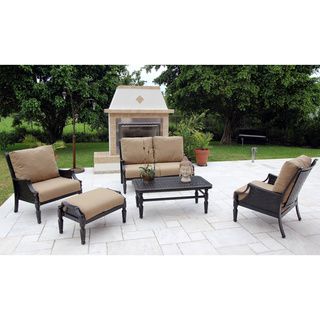 Bellini Bromley Woven Cast 5 piece Deep Seating Black Size 5 Piece Sets