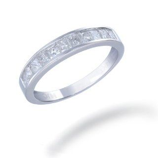 14K Gold Diamond Wedding Band (1 CT ; Princess Cut) FineDiamonds9 Jewelry