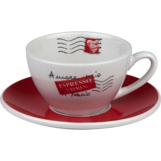Konitz Coffee Bar Amore Mio Cafe Creme Cups And Saucers (set Of 4)