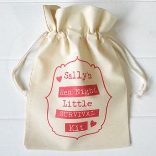 personalised hen night survival favour bag by tilliemint loves