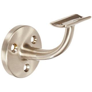 Rockwood 701.15 Brass Hand Rail Bracket with Fasteners for Metal Rail, 2 13/16" Diameter Base, 3 1/2" Projection, Satin Nickel Plated Clear Coated Finish Industrial Hardware