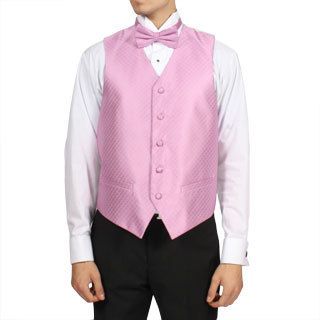 Ferrecci Ferrecci Mens Dark Pink 4 piece Vest Set Pink Size L